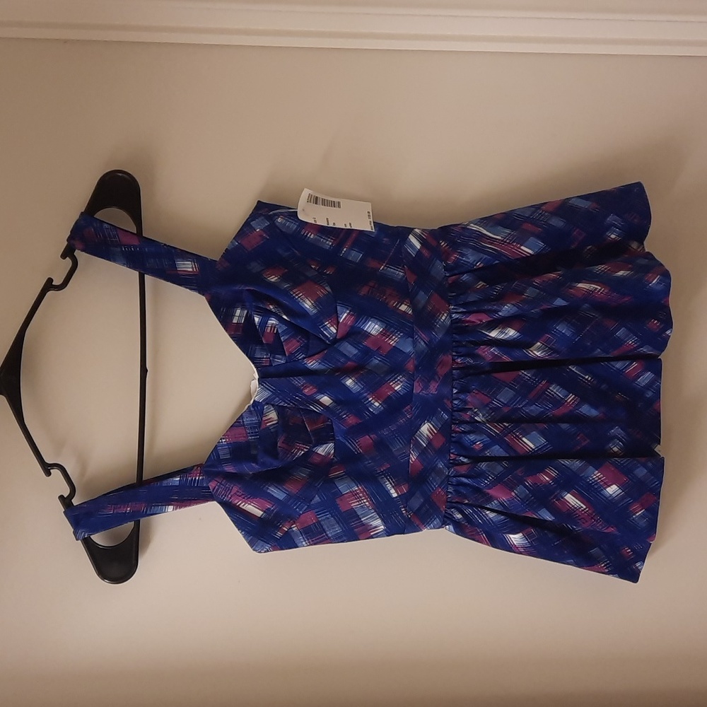 NWT, Leona by Lauren Leonard Plaid Top